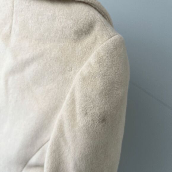 VTG 50s Lorendale 100% Cashmere Ivory Wrap Coat Portrait Collar S/M - Picture 12 of 16